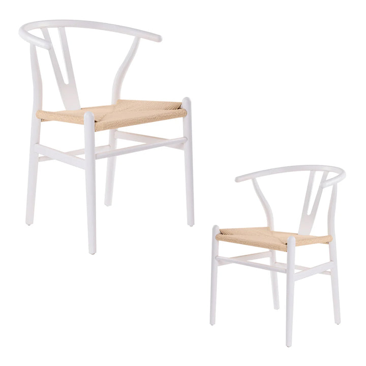 Cassa Vida White Wishbone Dining Chair - Set of 2