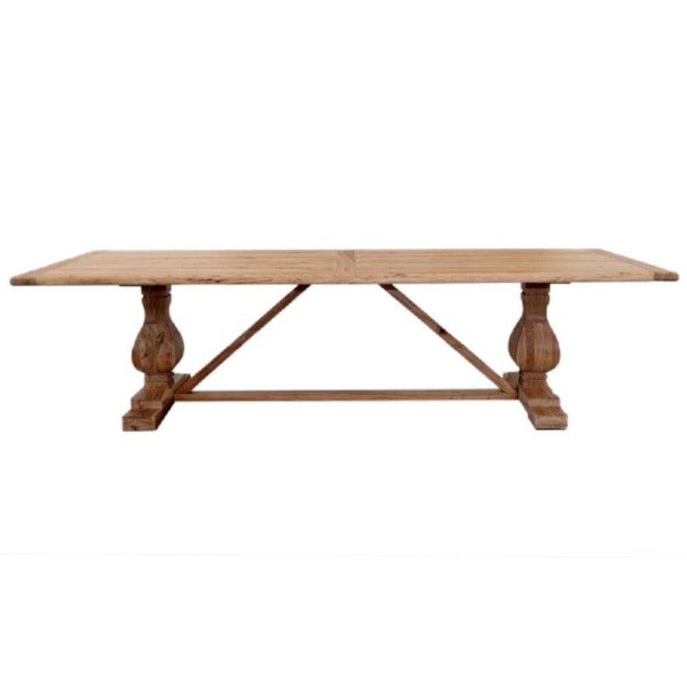 Cassie Reclaimed ELM Dining Table 3m - Rustic Natural