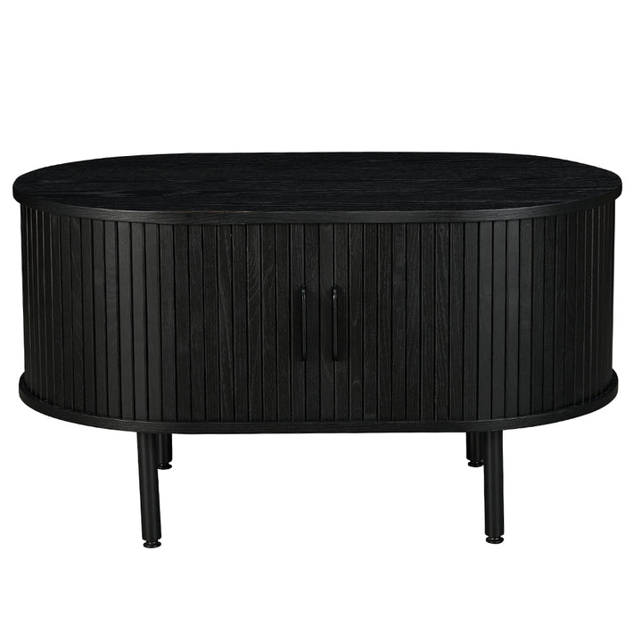 Castellow 100cm Oval Coffee Table - Full Black