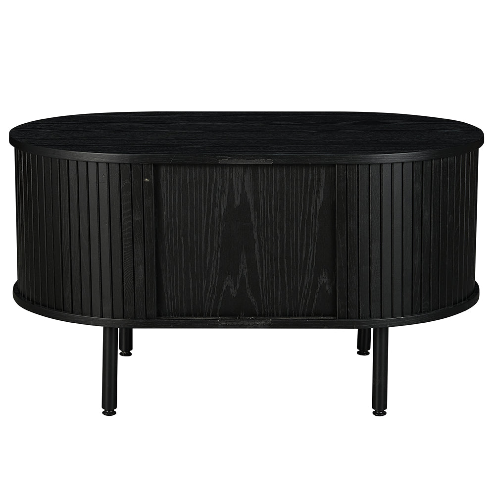 Castellow 100cm Oval Coffee Table - Full Black