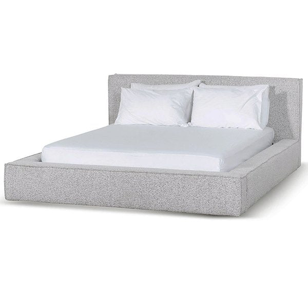 Castillo Queen Sized Bed Frame - Pepper Boucle