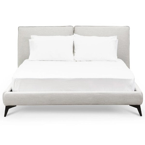 Celeste Fabric King Bed - Pearl Grey