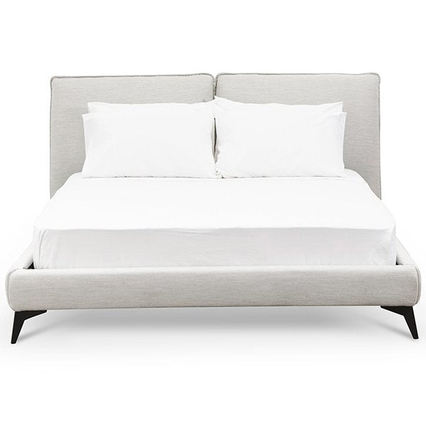 Celeste Fabric Queen Bed - Pearl Grey