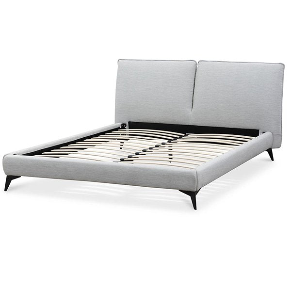 Celeste Fabric Queen Bed - Pearl Grey