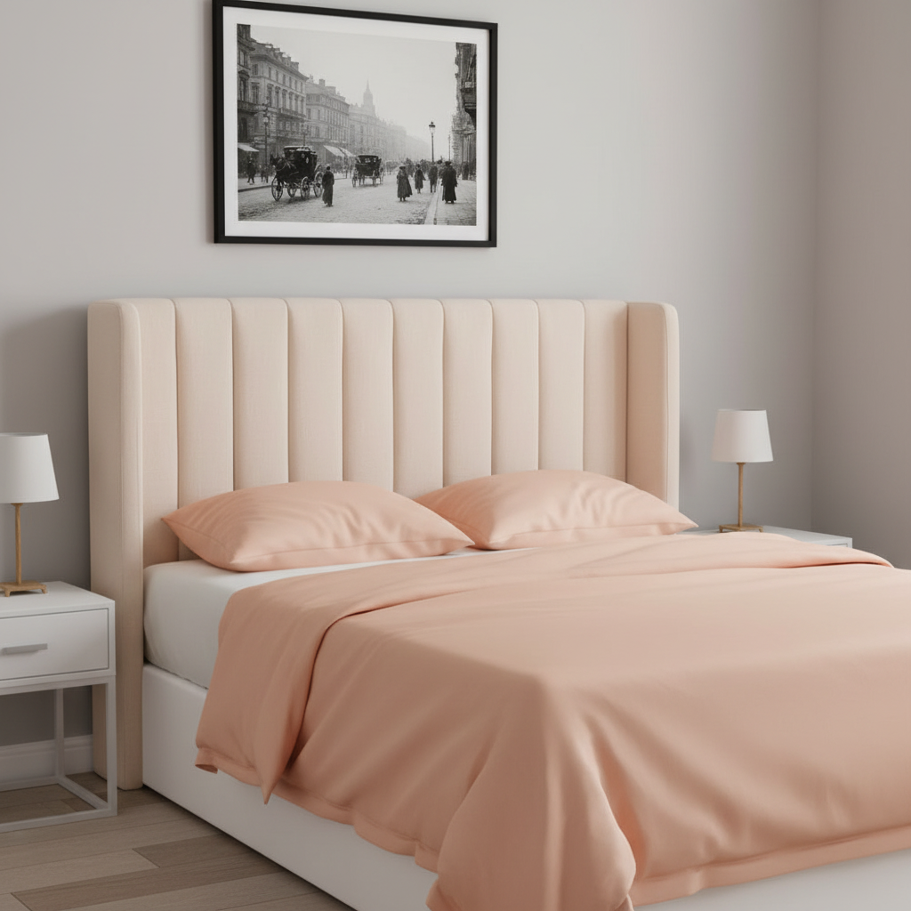 Central Park Queen Bedhead - Fawn Linen