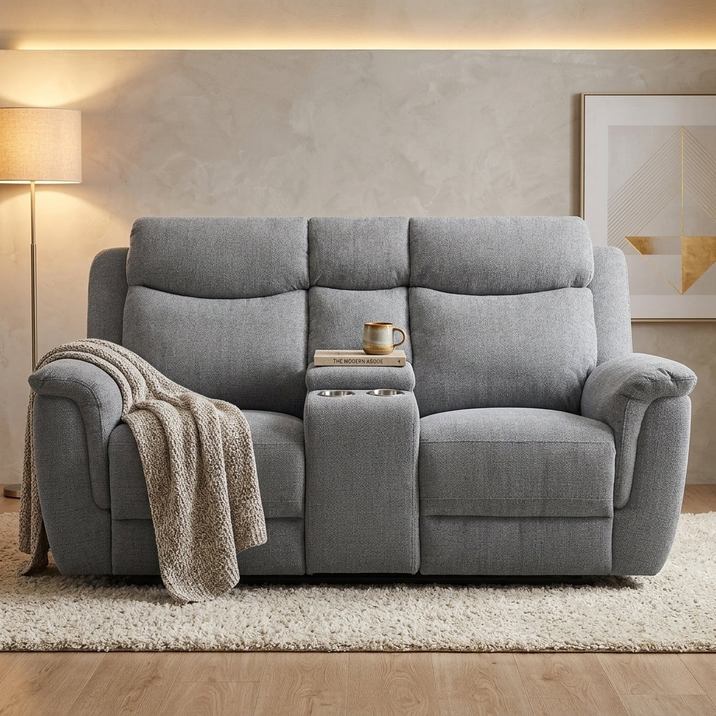 Cessnock Fabric 2 Seater Recliner with Console