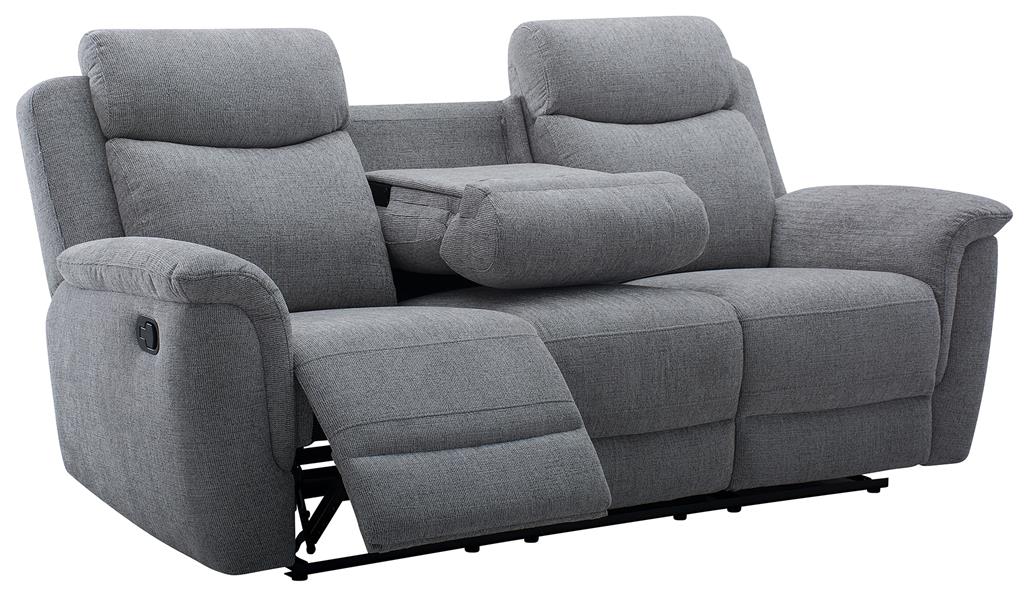 Cessnock Fabric 3 Seater Recliner with Drop Down