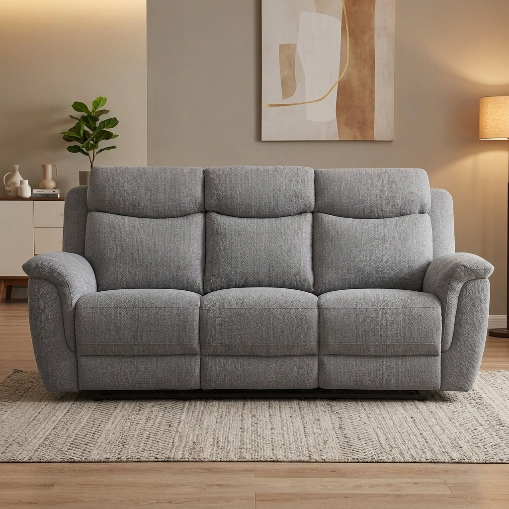 Cessnock Fabric 3 Seater Recliner with Drop Down