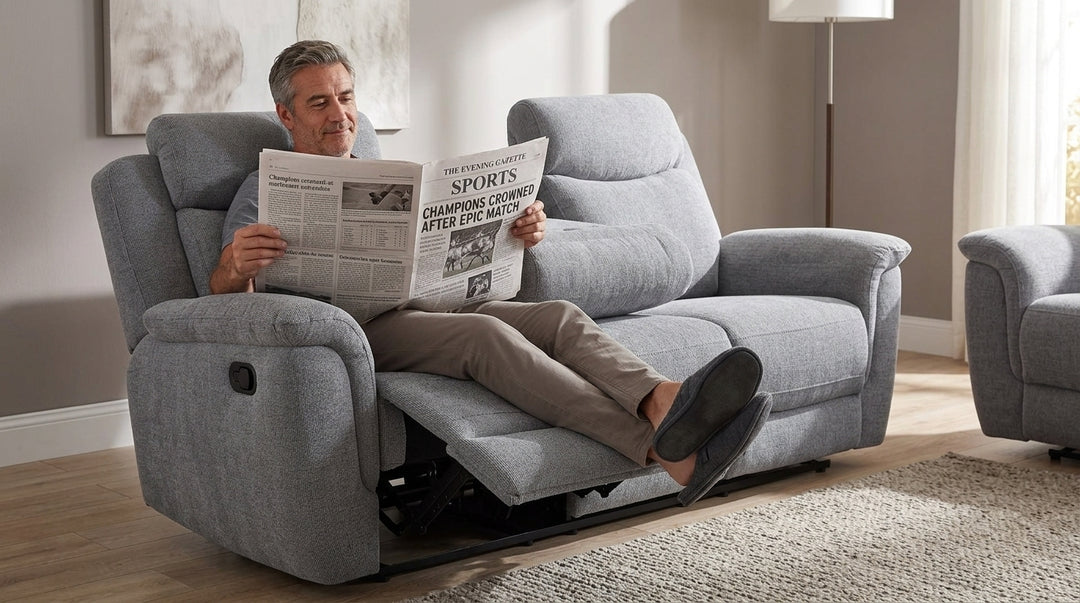 Cessnock Fabric 3 Seater Recliner with Drop Down