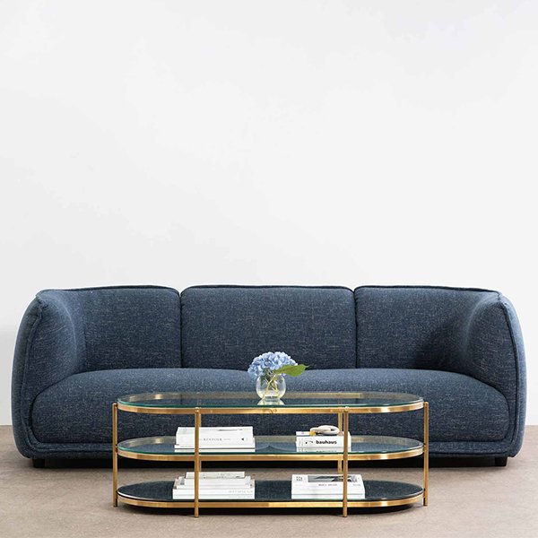 Chapman 3 Seater Fabric Sofa - Dark Blue