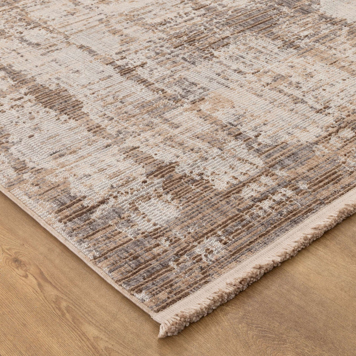 Cherie Distressed Look Watercolour Beige Grey Rug