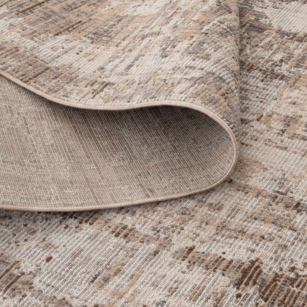 Cherie Distressed Look Watercolour Beige Grey Rug