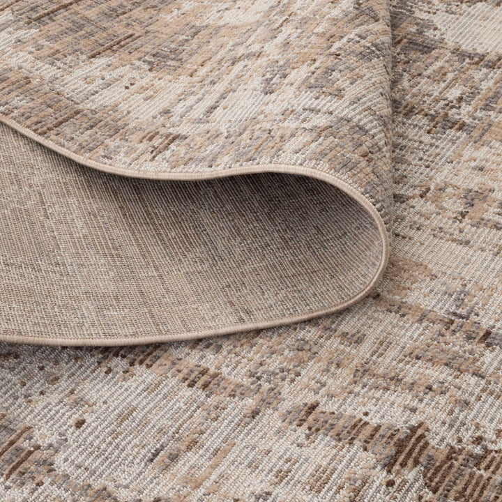 Cherie Distressed Look Watercolour Beige Grey Rug