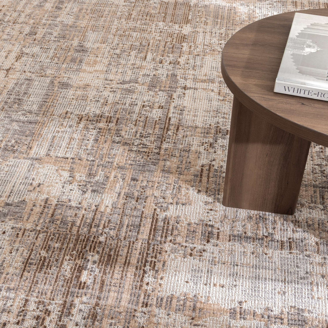 Cherie Distressed Look Watercolour Beige Grey Rug