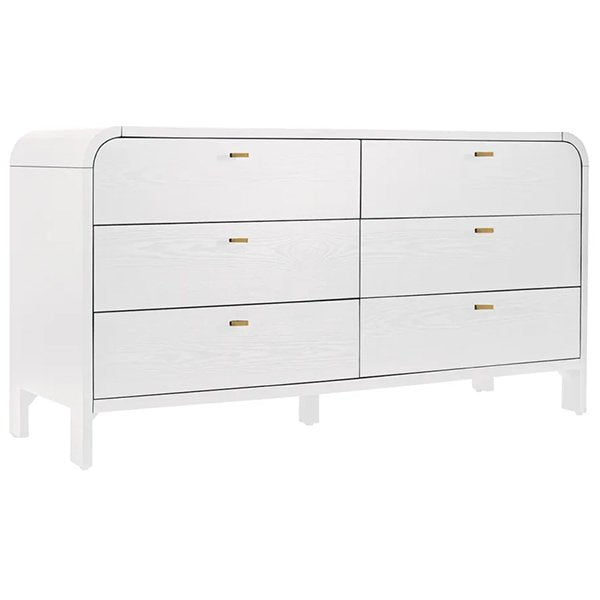 Chisholm Oak 6 Drawer Chest - White