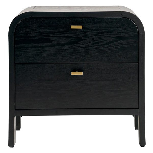 Chisholm Oak Bedside Table - Black