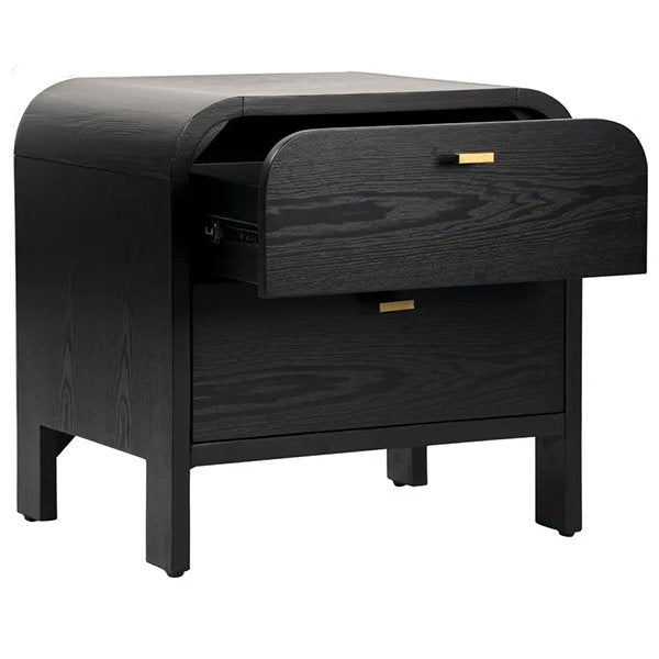 Chisholm Oak Bedside Table - Black