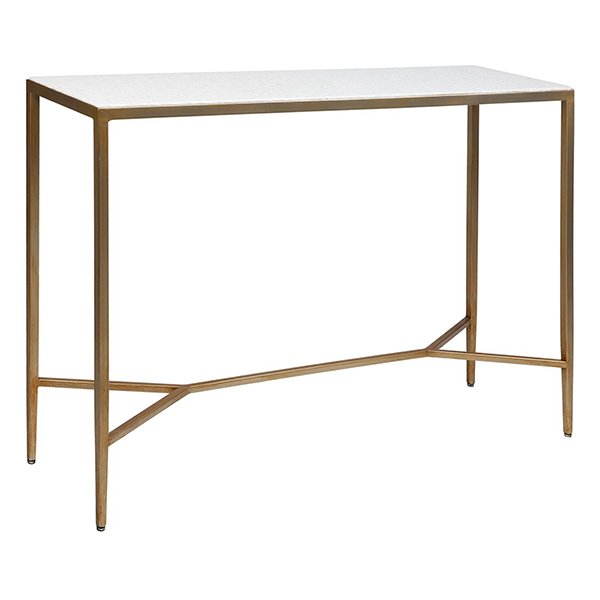 Chloe Stone Console Table - Large Antique Gold