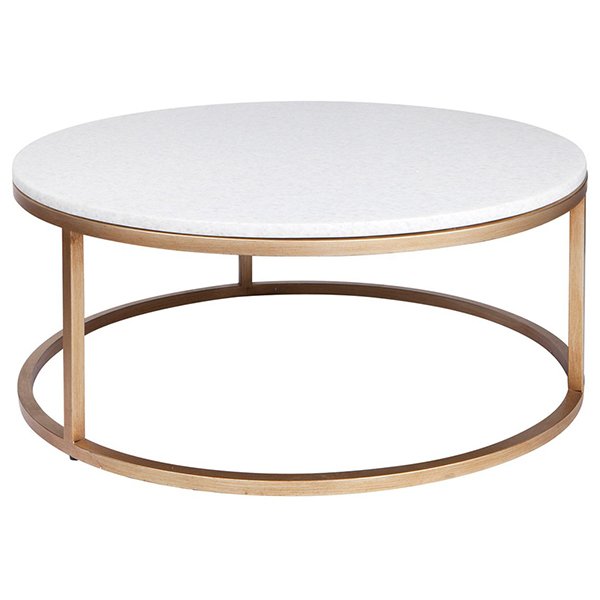 Chloe Stone Nesting Coffee Tables - Antique Gold