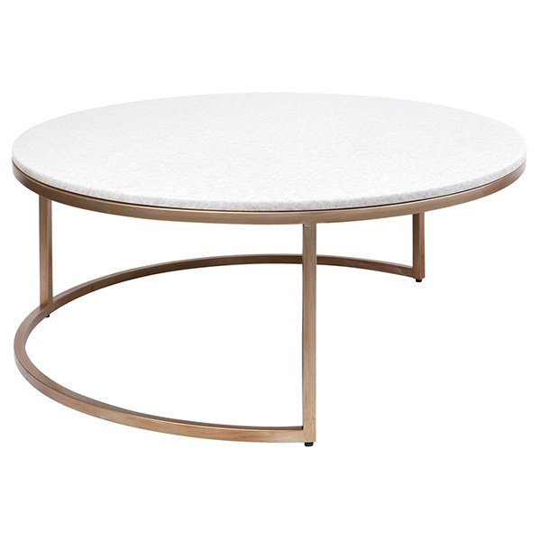 Chloe Stone Nesting Coffee Tables - Antique Gold