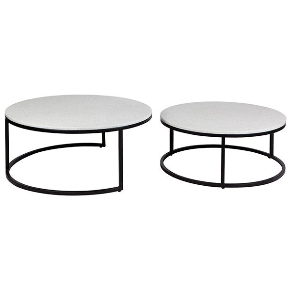 Chloe Stone Nesting Coffee Tables - Black