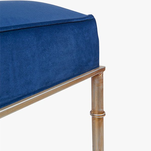 Clara Bench Ottoman - Blue Velvet