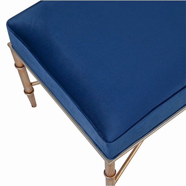 Clara Bench Ottoman - Blue Velvet