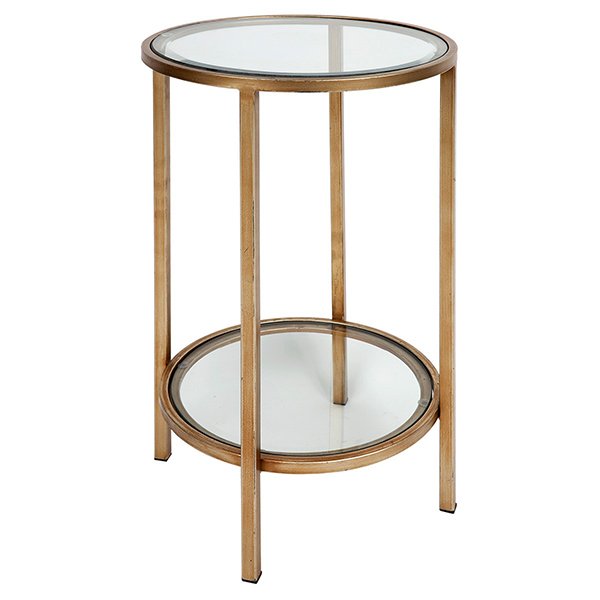 Cocktail Glass Petite Side Table - Antique Gold