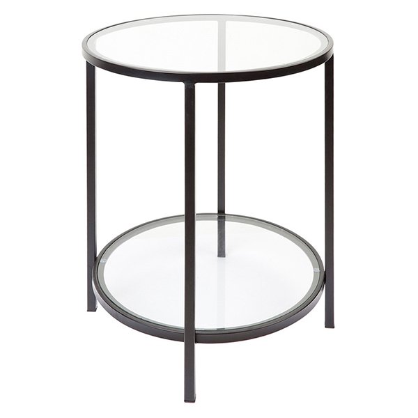 Cocktail Glass Round Side Table - Black