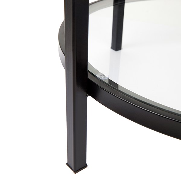 Cocktail Glass Round Side Table - Black