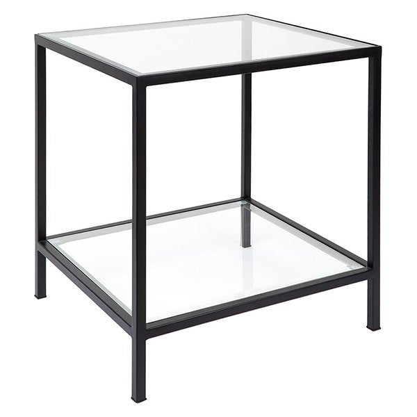 Cocktail Glass Square Side Table - Black