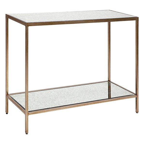 Cocktail Mirrored Console Table - Small Antique Gold