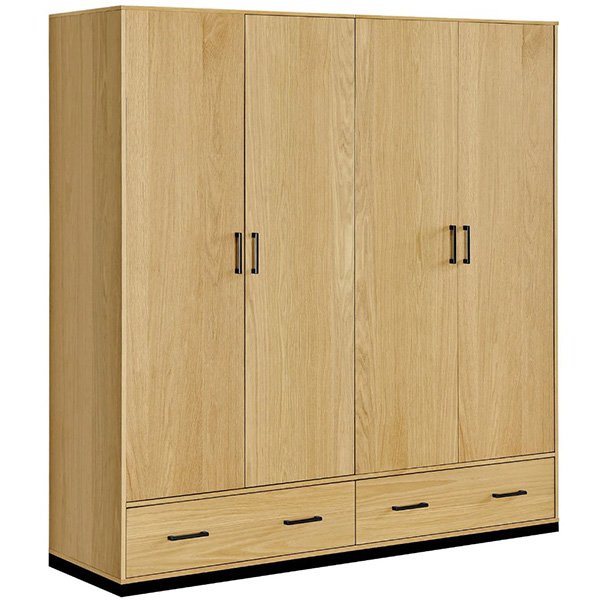 Colorado American White Oak 4 Door Wardrobe