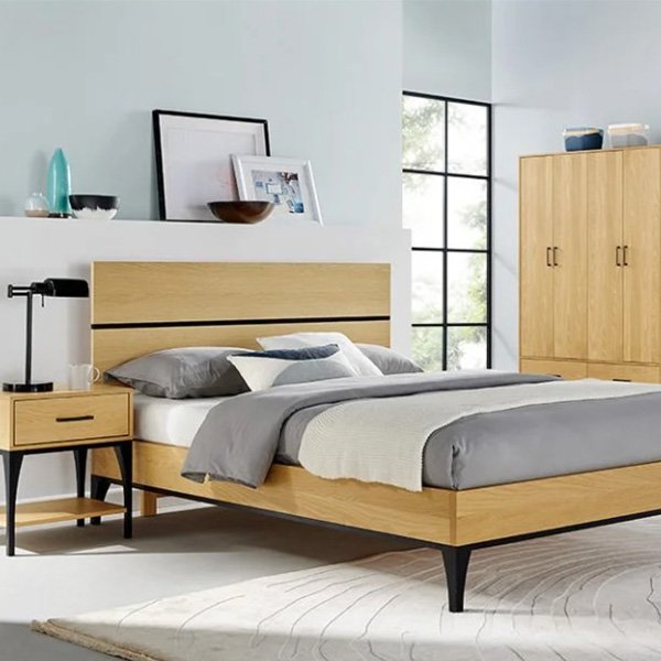 Colorado American White Oak Platform Bed - Queen