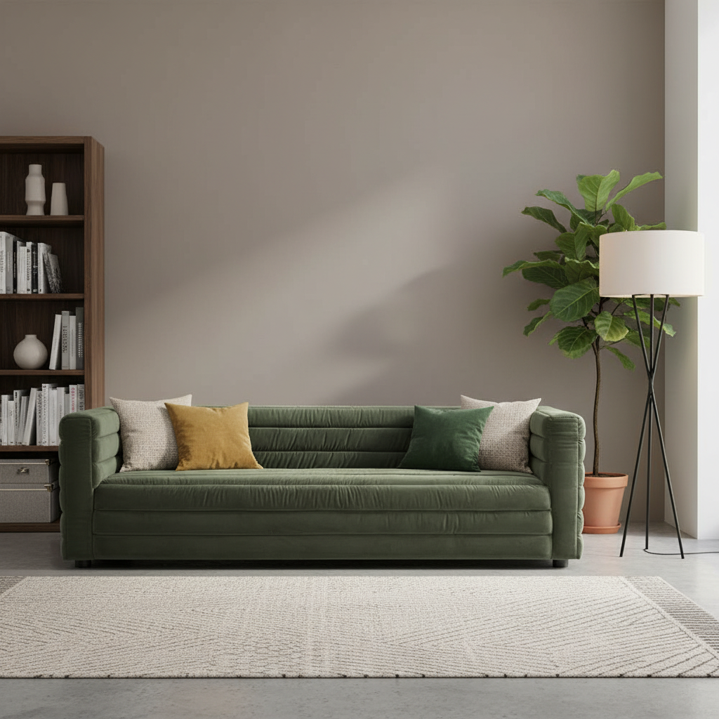 Colorado 3 Seater Sofa - Satin Moss Velvet
