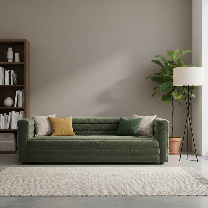 Colorado 3 Seater Sofa - Satin Moss Velvet