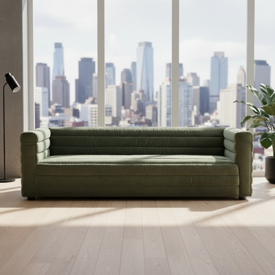 Colorado 3 Seater Sofa - Satin Moss Velvet