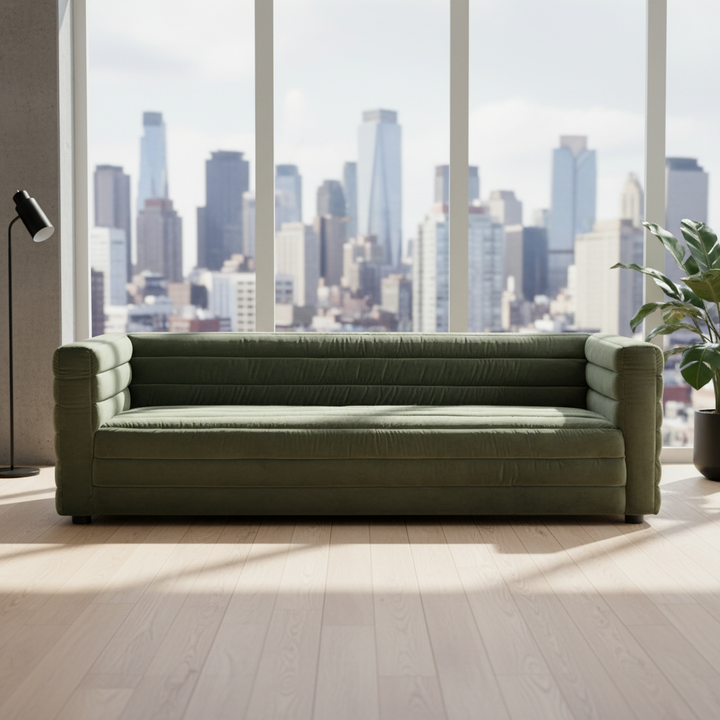 Colorado 3 Seater Sofa - Satin Moss Velvet