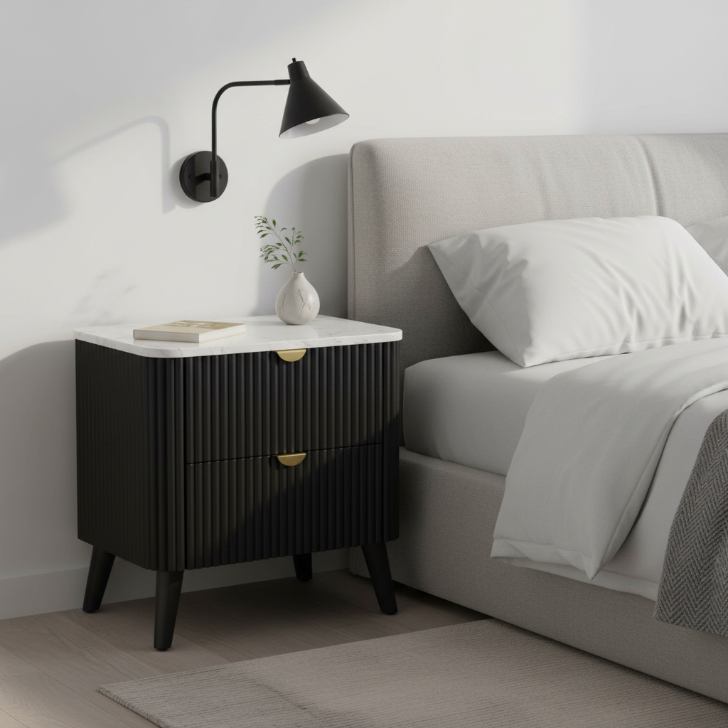Como Bedside Table - Black