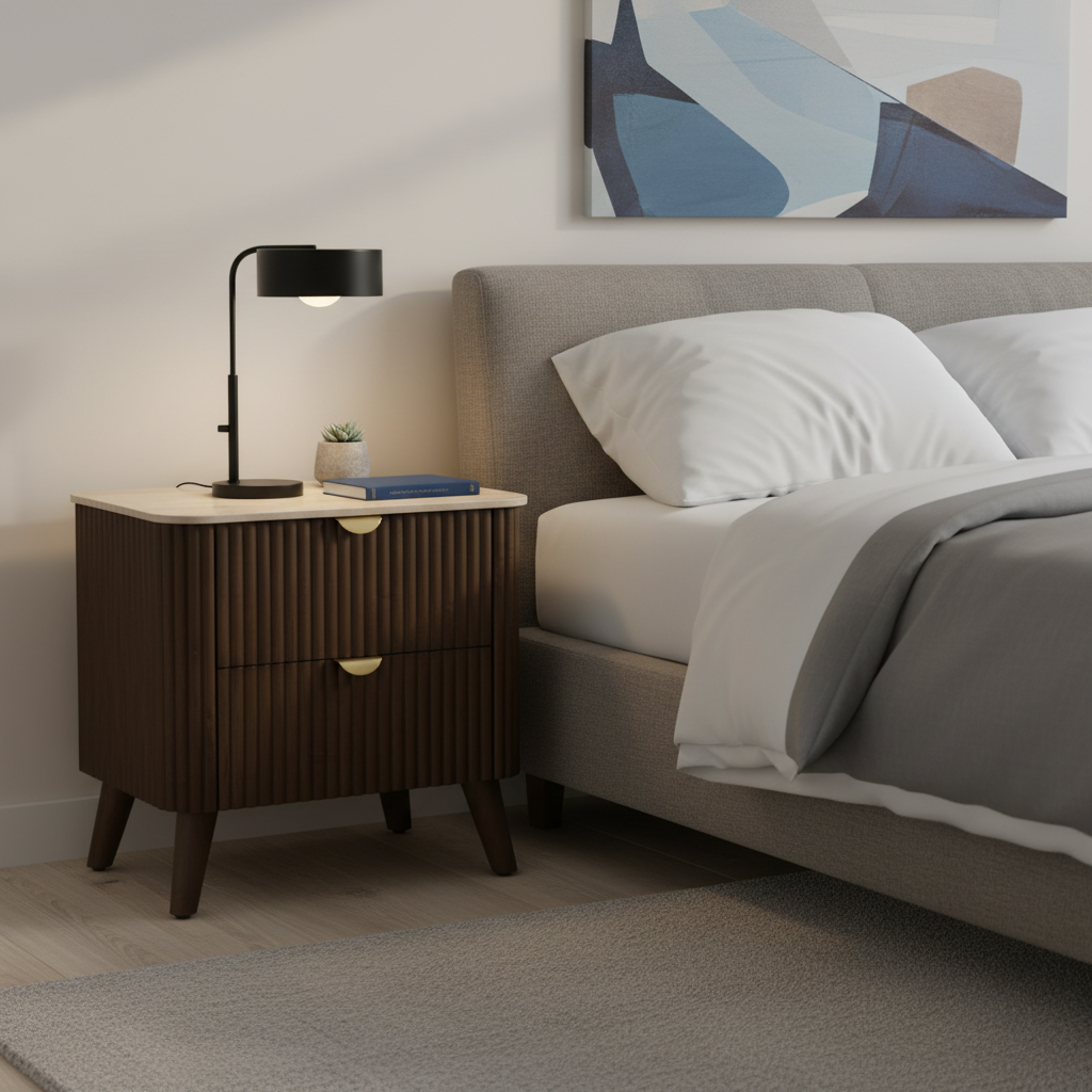Como Bedside Table - Walnut