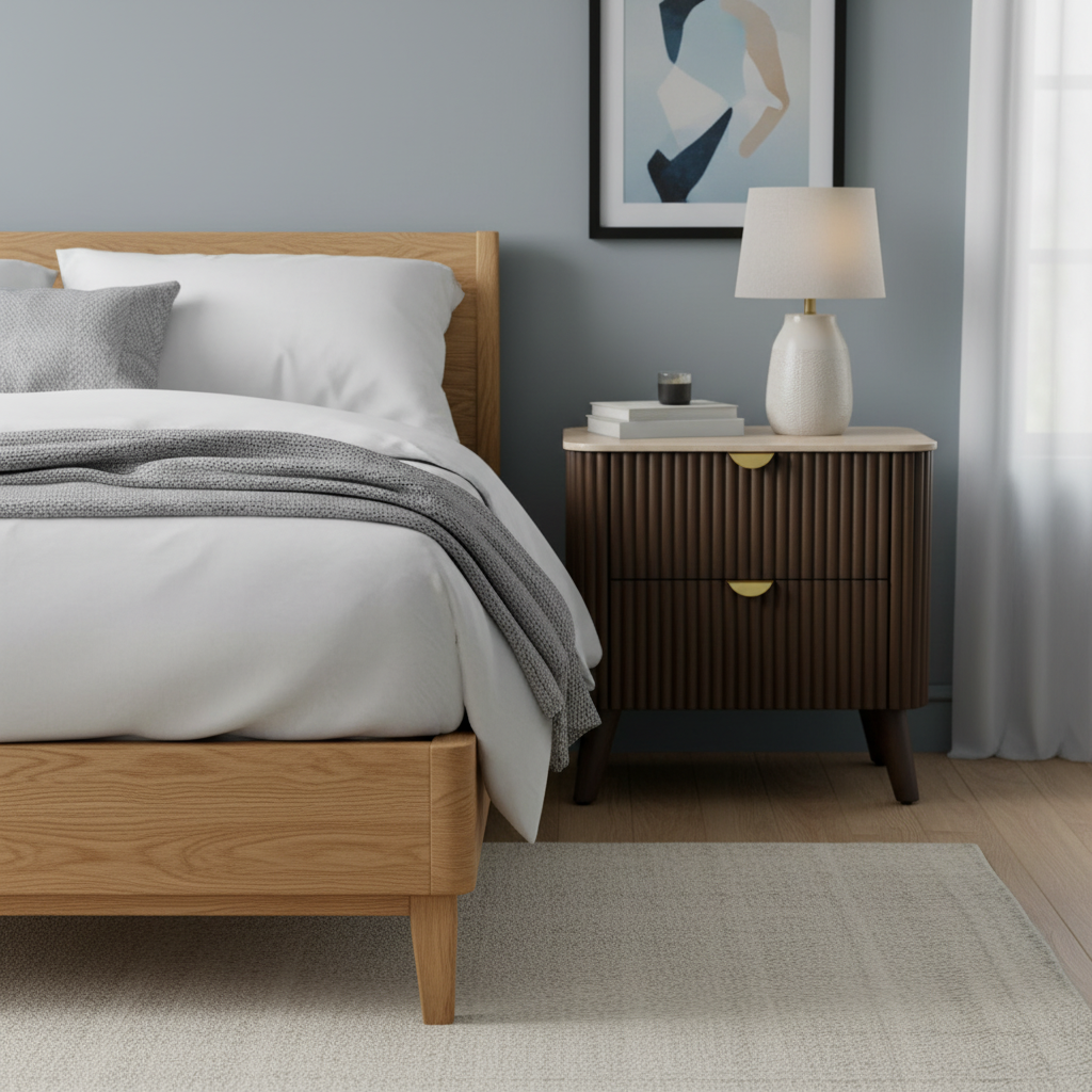 Como Bedside Table - Walnut