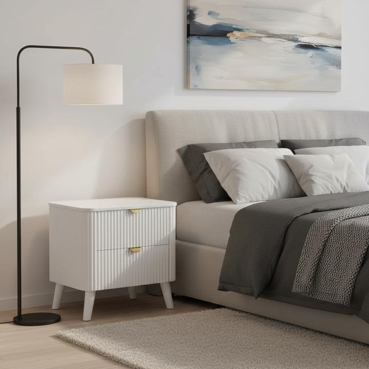 Como Bedside Table - White