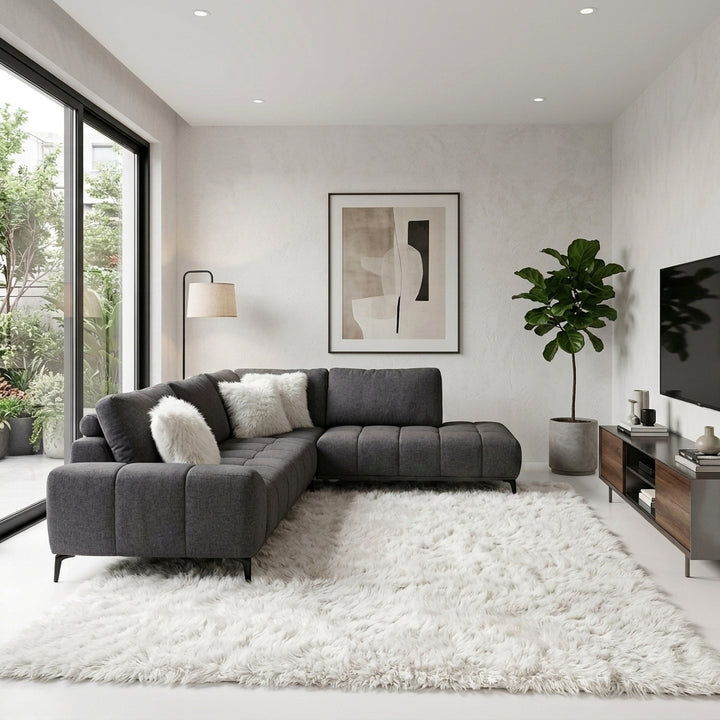 Condobolin Fabric Corner Sofa - Anthracite