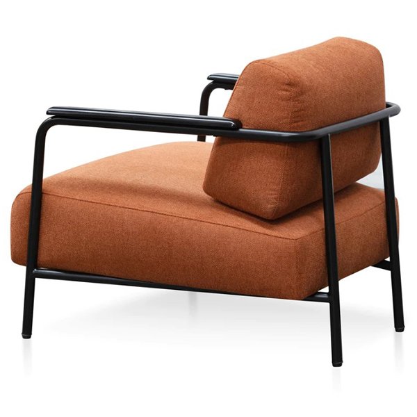 Constance Fabric Armchair - Burnt Orange - Black Legs