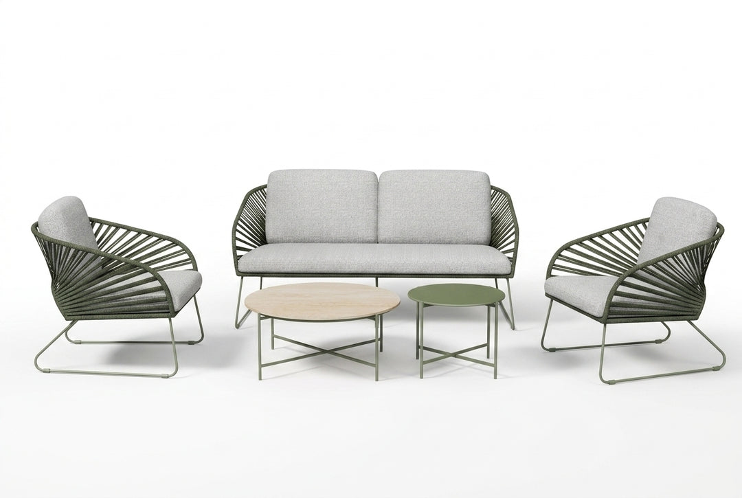Coogee Outdoor Sofa Set - Green + Grey