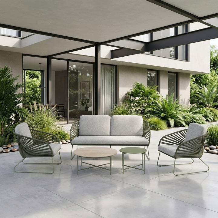 Coogee Outdoor Sofa Set - Green + Grey