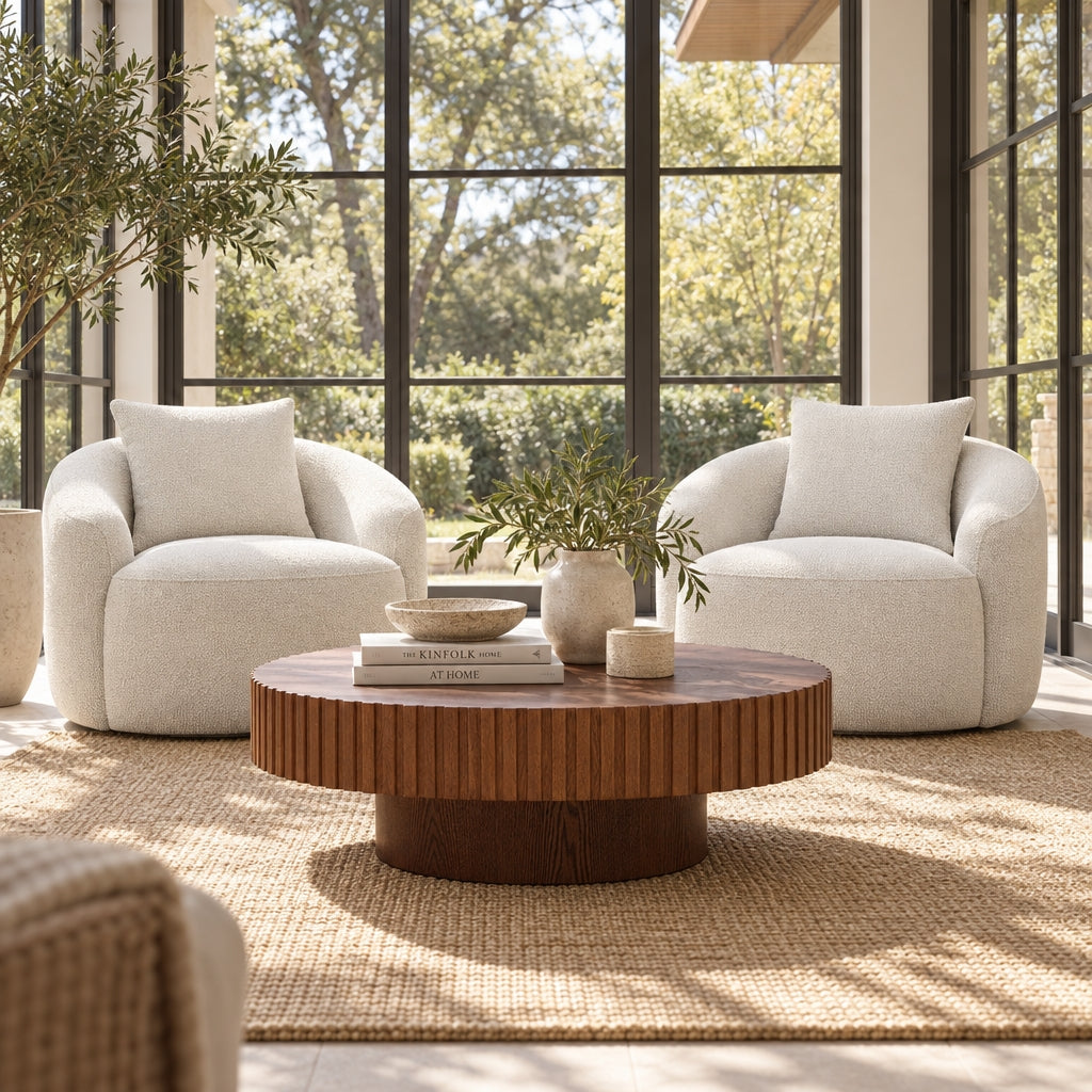 Coolangatta Swivel Arm Chair - Off White