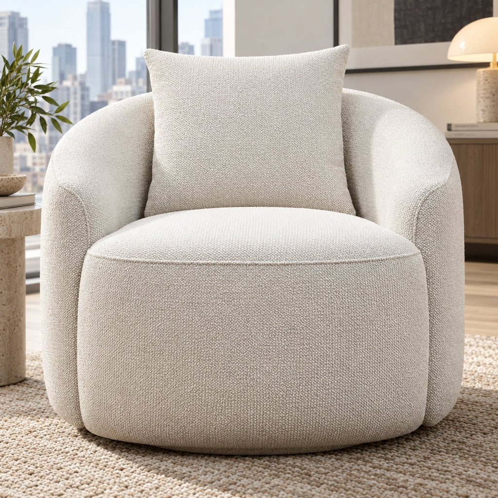 Coolangatta Swivel Arm Chair - Off White
