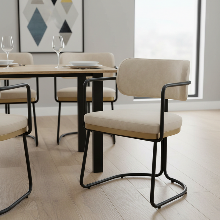 Cooma Dining Chair – Beige Eco Leather