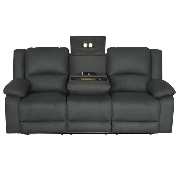 Cooma Fabric Electric Recliner Sofa 3 Seater - Charcoal